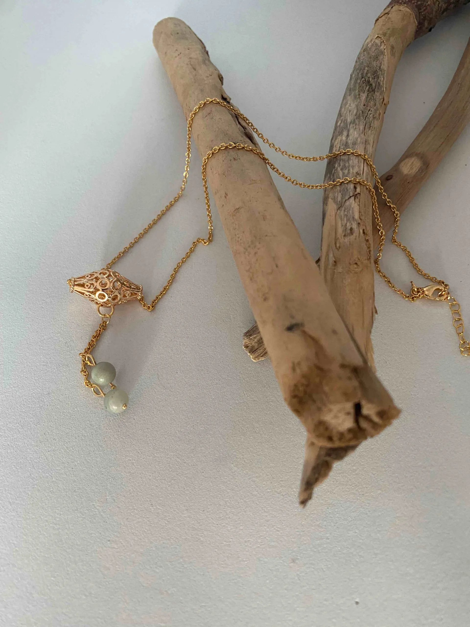 Collier en Gold filled perle et pierres naturelles d’amazonite, amazonite