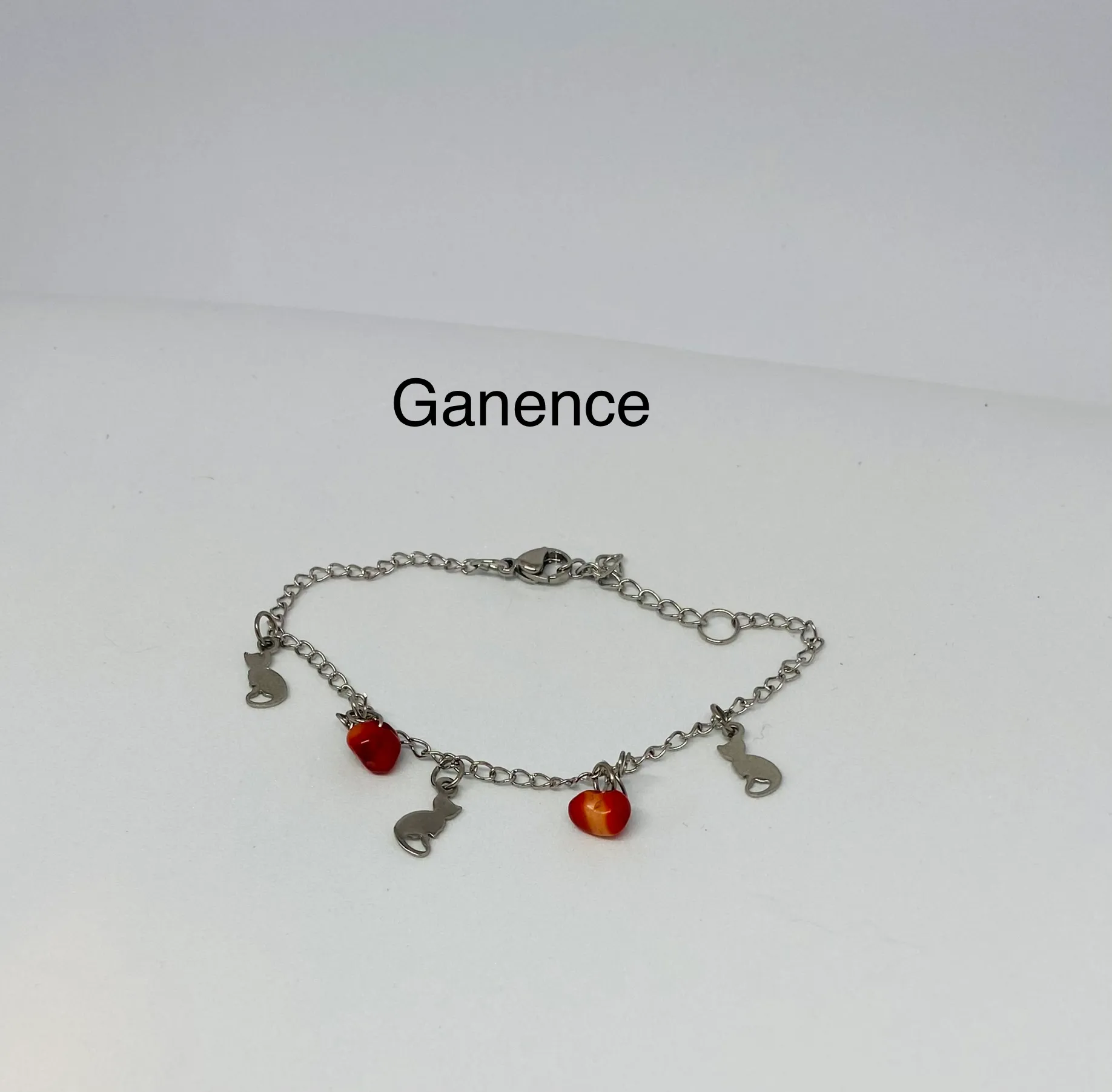 Bracelet en acier inoxydable et pierres naturelles de corail rouge, corail