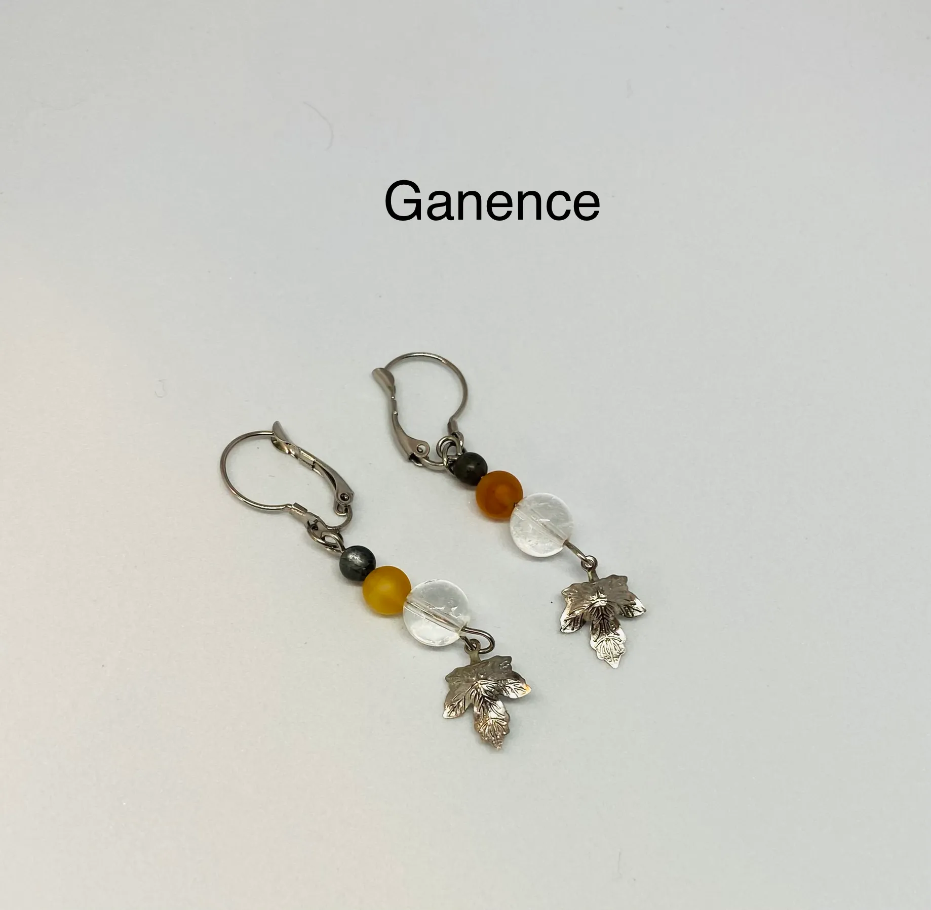 Boucles d’oreilles en acier inoxydable et pierres naturelles de crystal de roche, cornaline et labradorite, cornaline