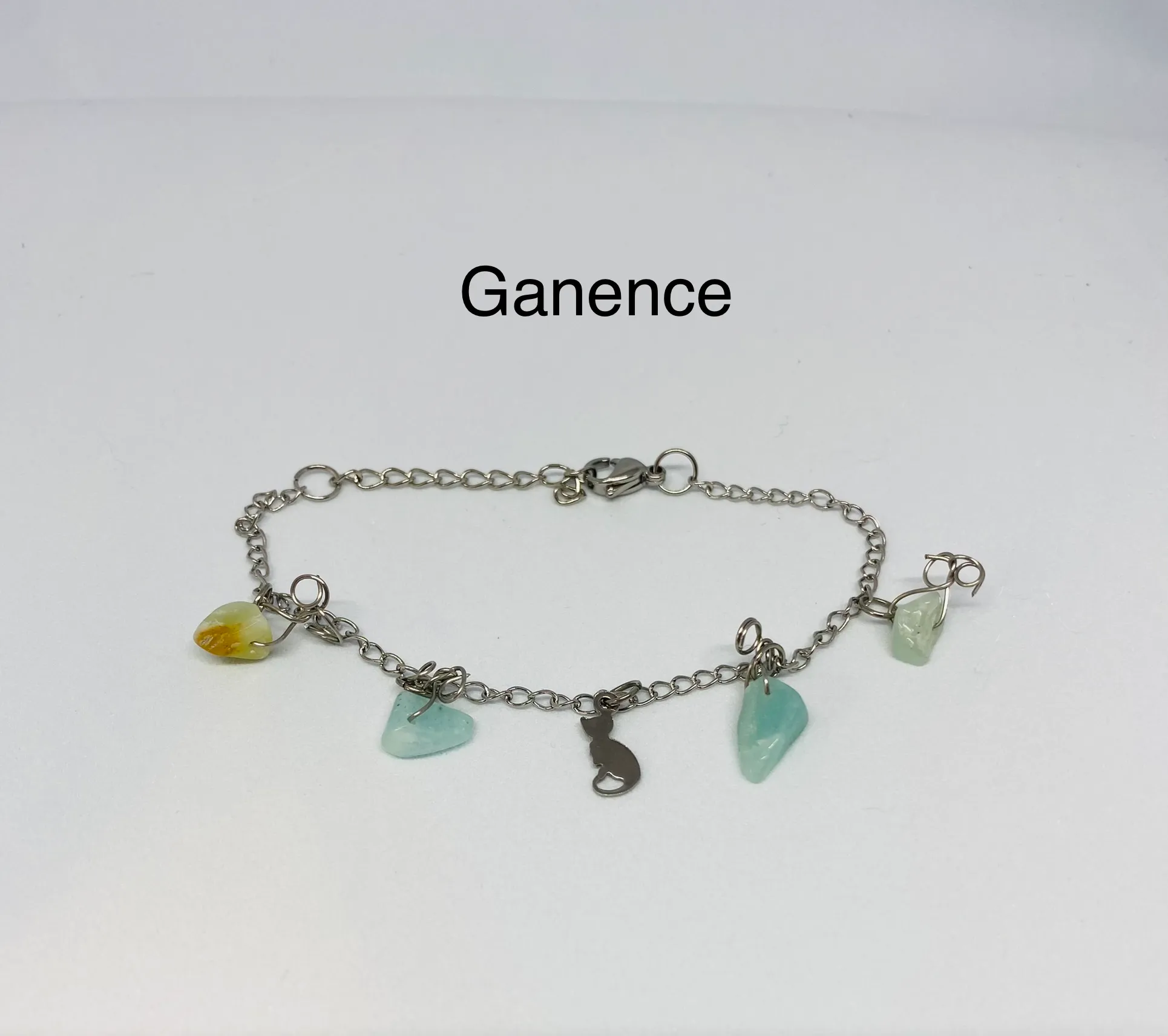 Bracelet en acier inoxydable et pierres naturelles de turquoise, turquoise