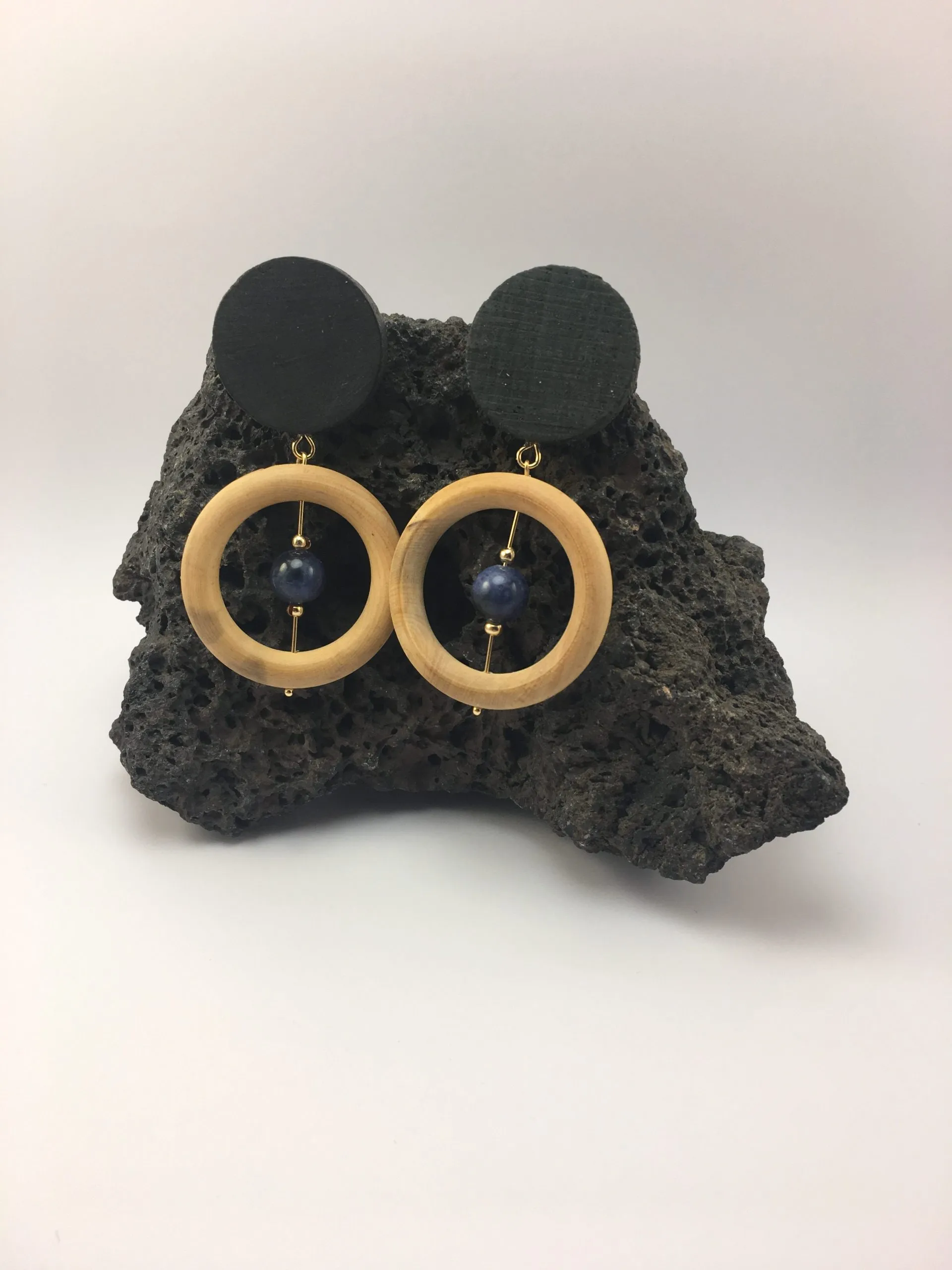 Boucles d’oreilles jetons la pierre « sodalite », sodalite