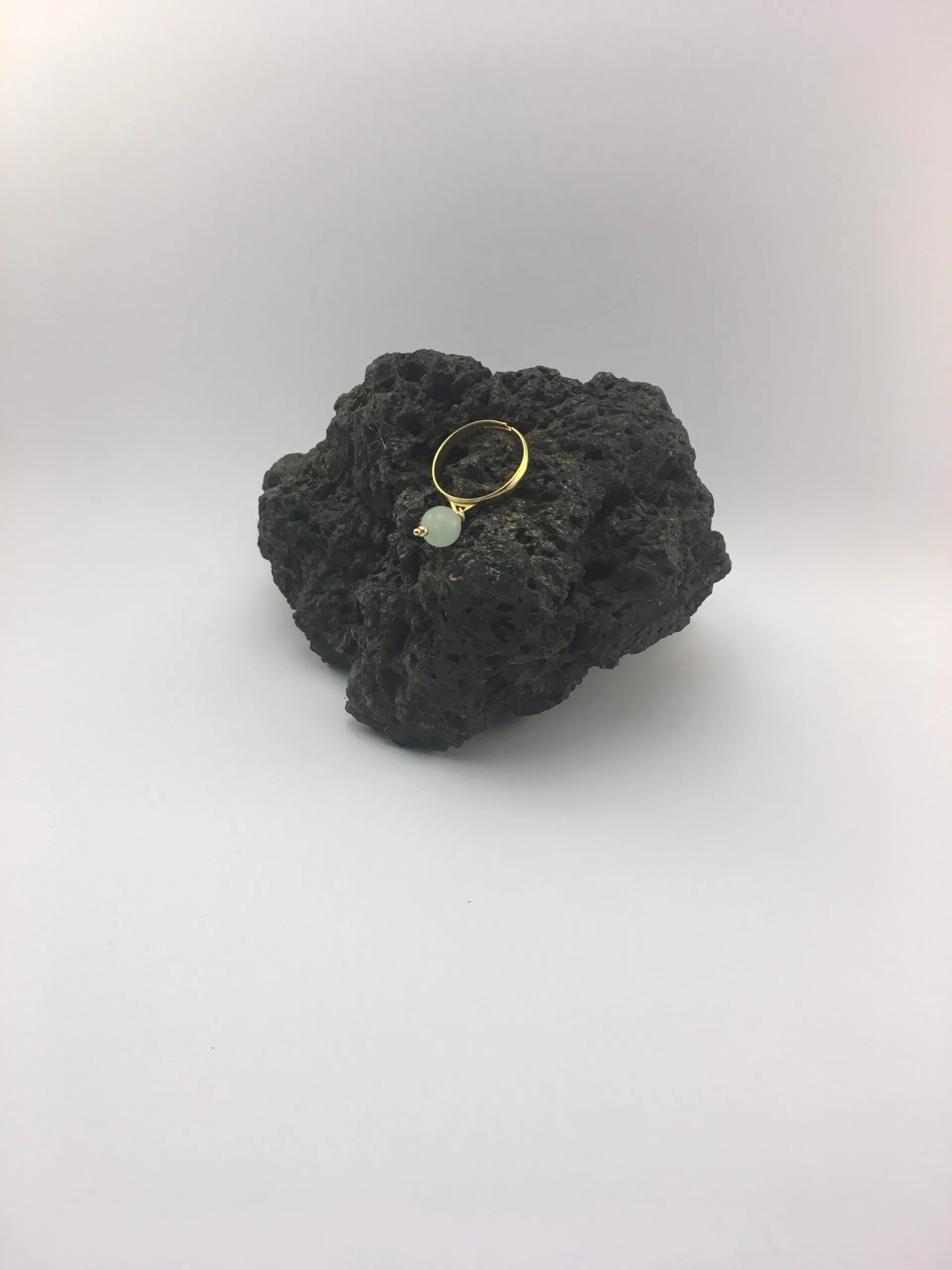 Bague plaqué or « aventurine verte », aventurine