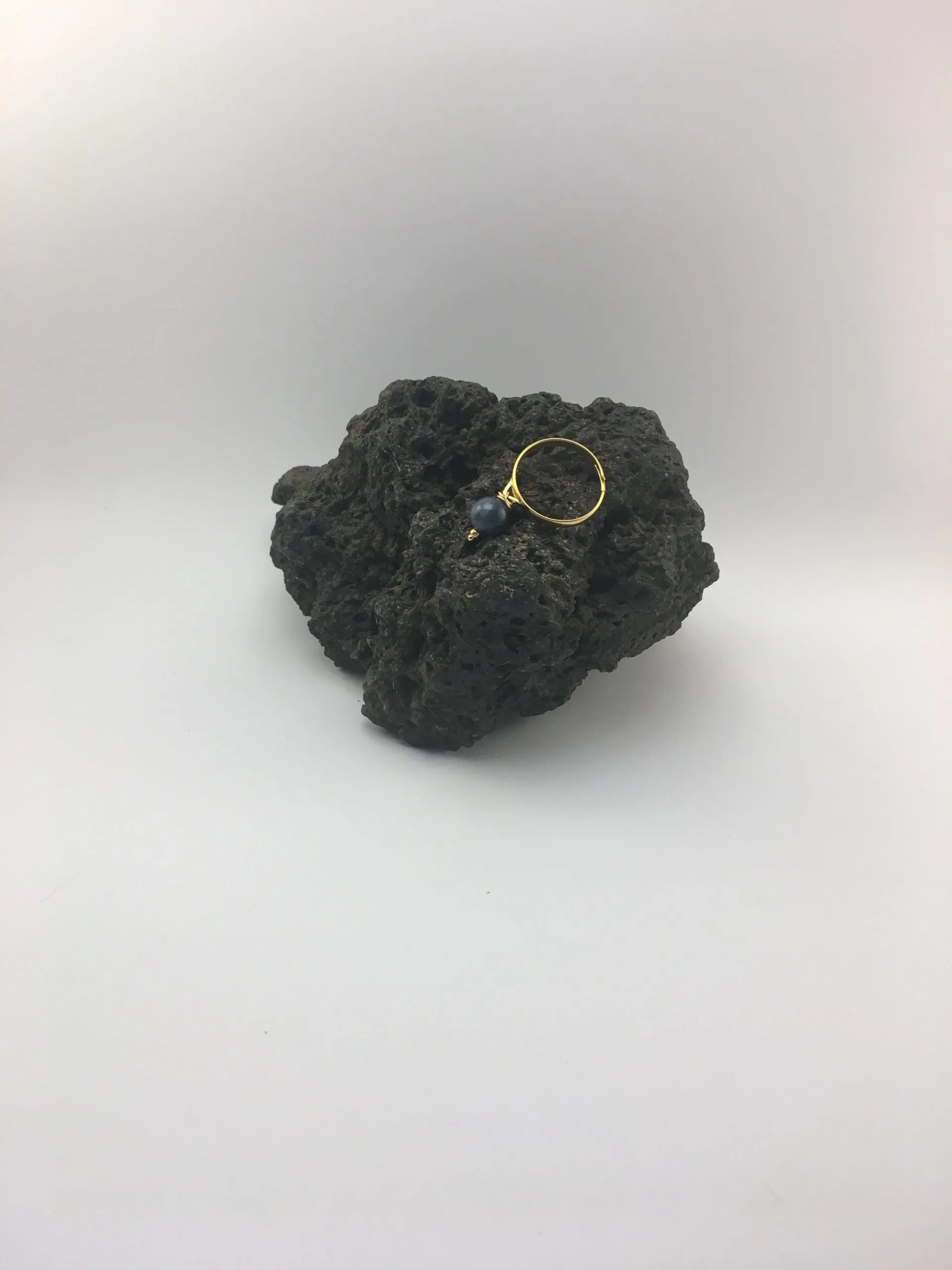 Bague plaqué or « lapis lazuli », lapis-lazuli
