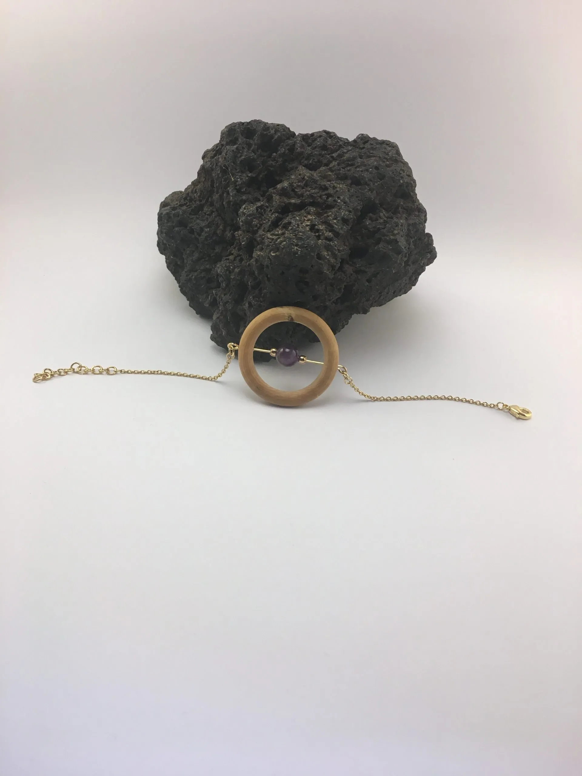 Bracelet Anneau Améthyste, améthyste