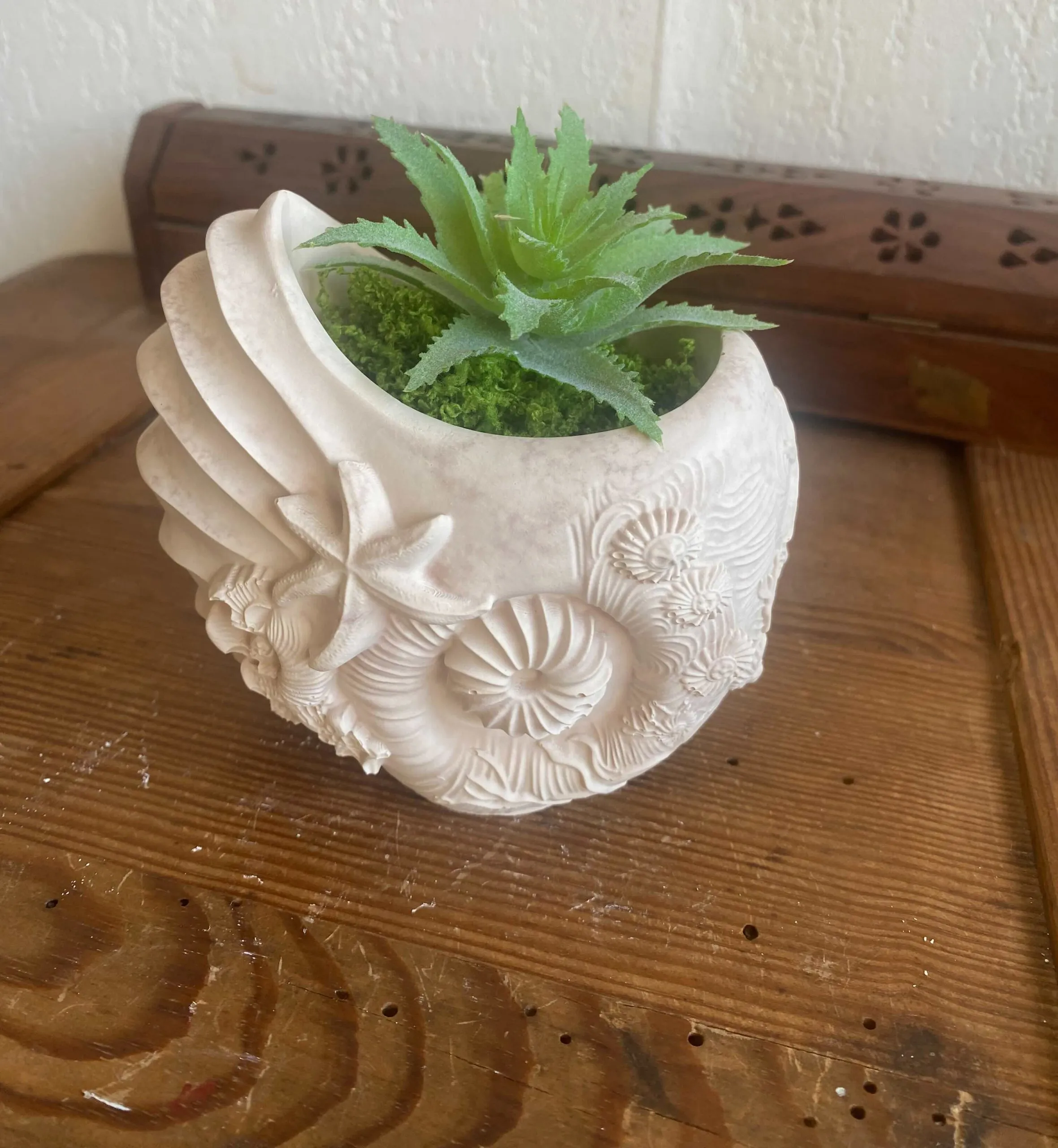 Pot de fleur Coquillage, poudre minérale & mica